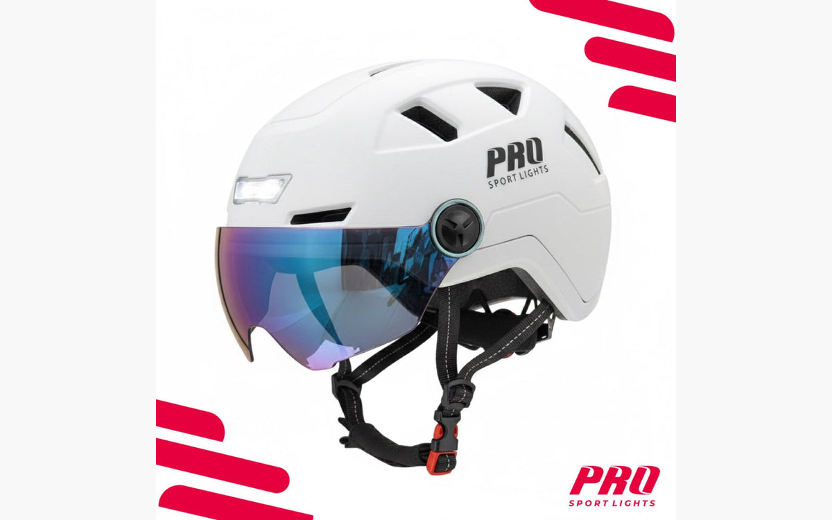 Fietshelm met vizier en oorwarmers - Pro Sport Lights - afbeelding 11
