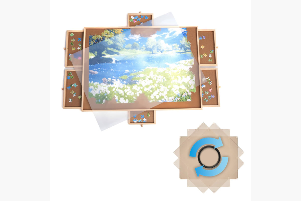 Draaibaar houten puzzelbord met opbergsysteem (1000 stuks) - afbeelding 7